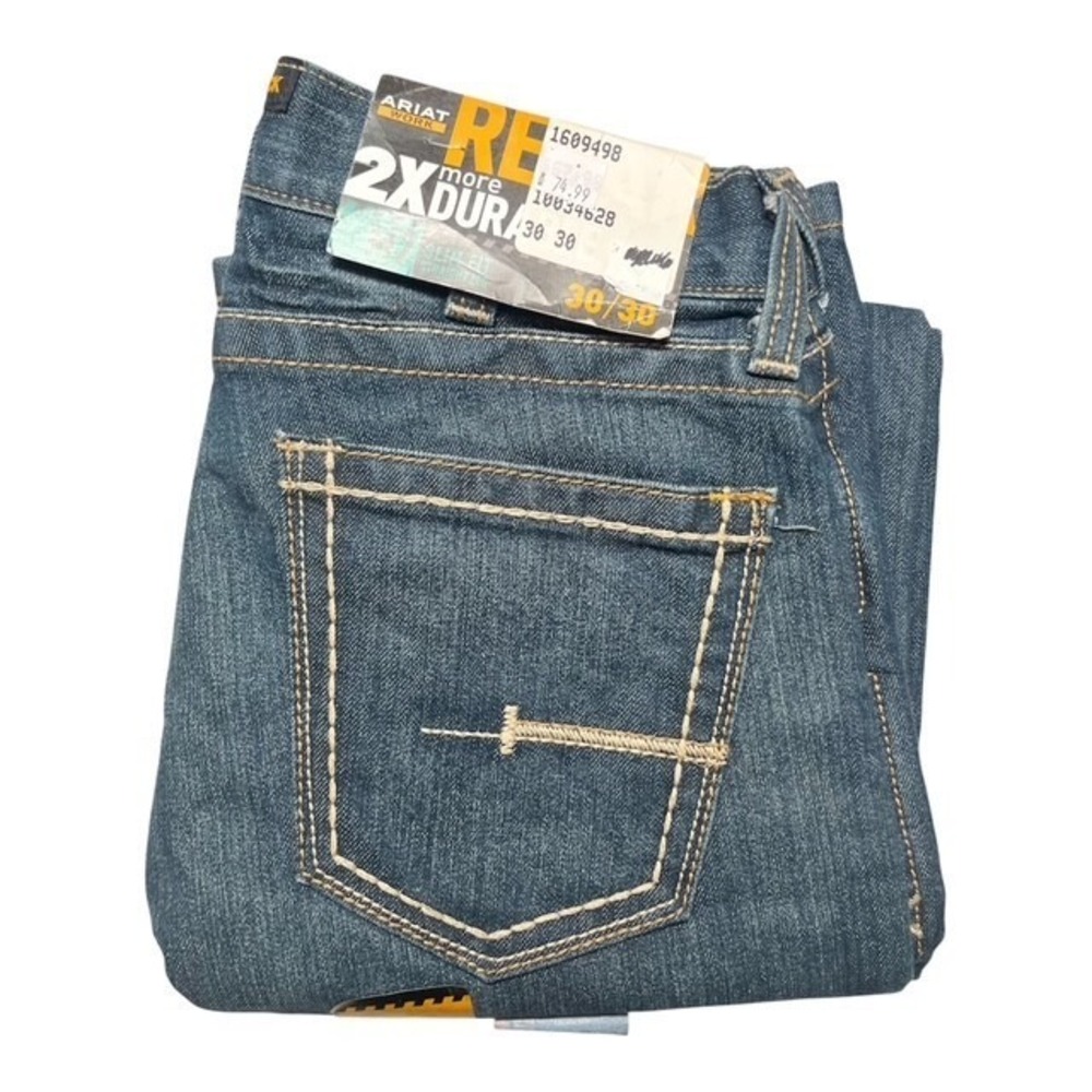 Ariat Mens Sz 30x30 Rebar M7 DuraStretch Jeans Straight Leg Workwear Slim-1959